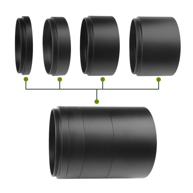 Astromania Astronomical 2"/M48-extension Tube Kit for cameras and eyepieces - Length 5mm 10mm 20mm 30mm - M48x0.75 on Both Sides