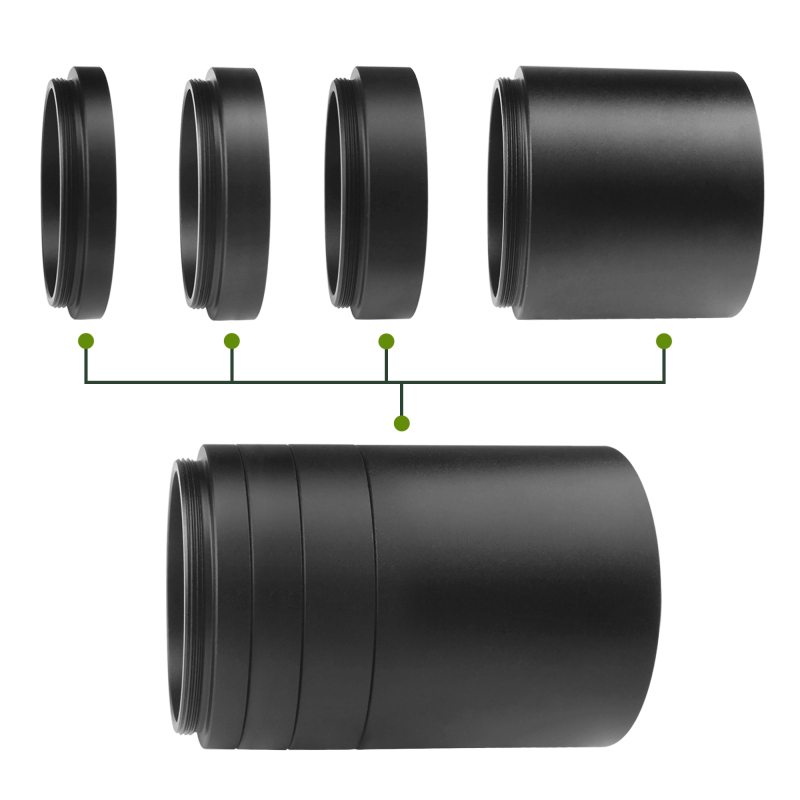 Astromania Astronomical T2-extension Tube Kit for cameras and eyepieces - Length 5mm 8mm 10mm 40mm - M42x0.75 on Both Sides