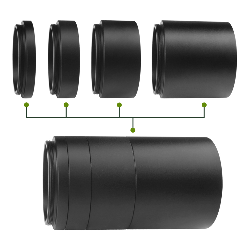 Astromania Astronomical T2-extension Tube Kit for cameras and eyepieces - Length 5mm 10mm 20mm 40mm - M42x0.75 on Both Sides