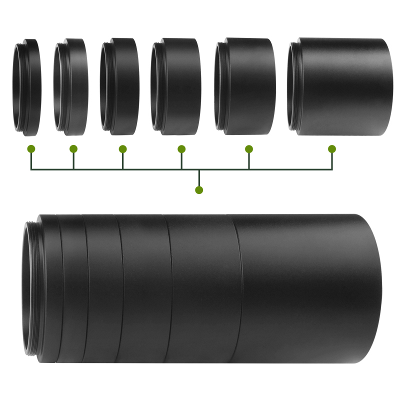 Astromania Astronomical T2-extension Tube Kit for cameras and eyepieces - Length 5mm 8mm 10mm 15mm 20mm 40mm - M42x0.75 on Both Sides