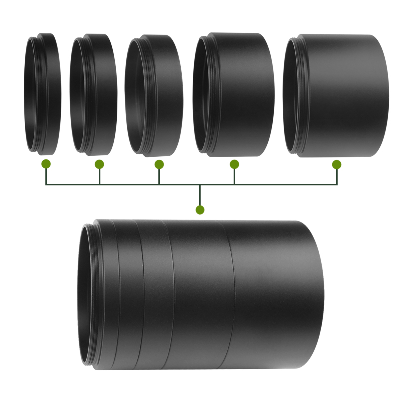 Astromania Astronomical 2"/M48-extension Tube Kit for cameras and eyepieces - Length 5mm 8mm 10mm 20mm 30mm - M48x0.75 on Both Sides