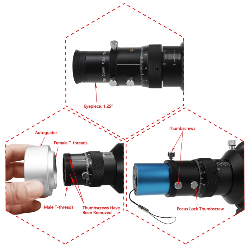 Astromania 50mm Compact Deluxe Finder &amp; Guidescope Kit with 1.25&quot; Double Helical Focuser - Guiding with the Mini-Guide Scope