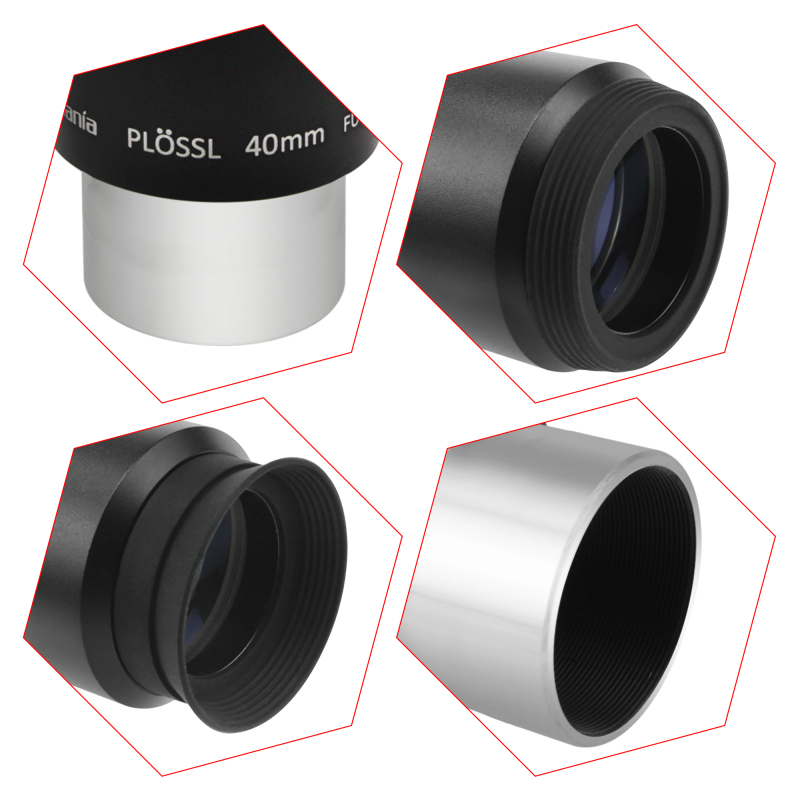 Astromania 1.25" 40mm Plossl Telescope Eyepiece - 4-element Plossl Design - Threaded for Standard 1.25inch Astronomy Filters