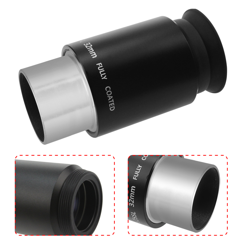 Astromania 1.25&quot; 32mm Plossl Telescope Eyepiece - 4-element Plossl Design - Threaded for Standard 1.25inch Astronomy Filters