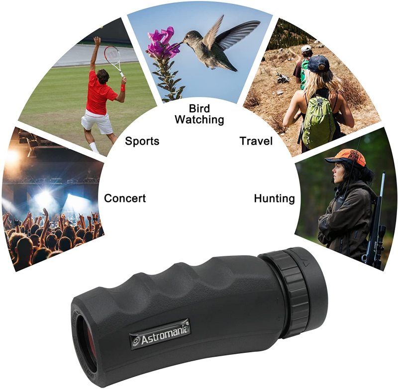 Astromania 10x25 Waterproof Compact Monocular for Adults and Kids, Bird Watching, Theater and Concerts, Hunting and Sport Games