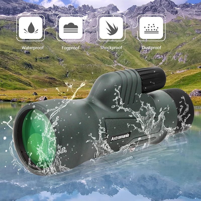 Astromania 10X50 BAK4 High Power Prism Monoculars, Waterproof, Compact Handheld Monoscope for Bird Watching, Hunting, Traveling Gifts for Men