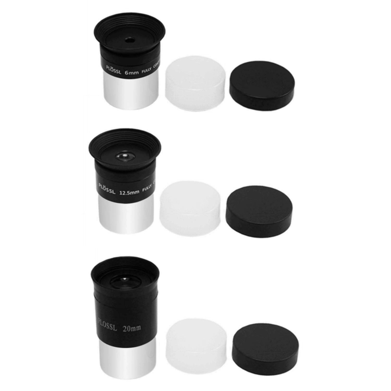 Astromania 1.25-Inch 6mm 12.5mm 20mm Plossl Telescope Eyepiece Set - 4-element Plossl Design - Threaded for Standard 1.25inch Astronomy Filters