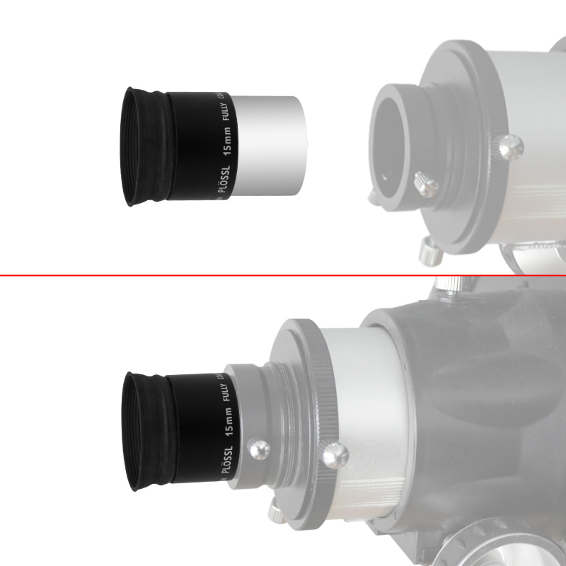 Astromania 1.25&quot; 15mm Plossl Telescope Eyepiece - 4-element Plossl Design - Threaded for Standard 1.25inch Astronomy Filters