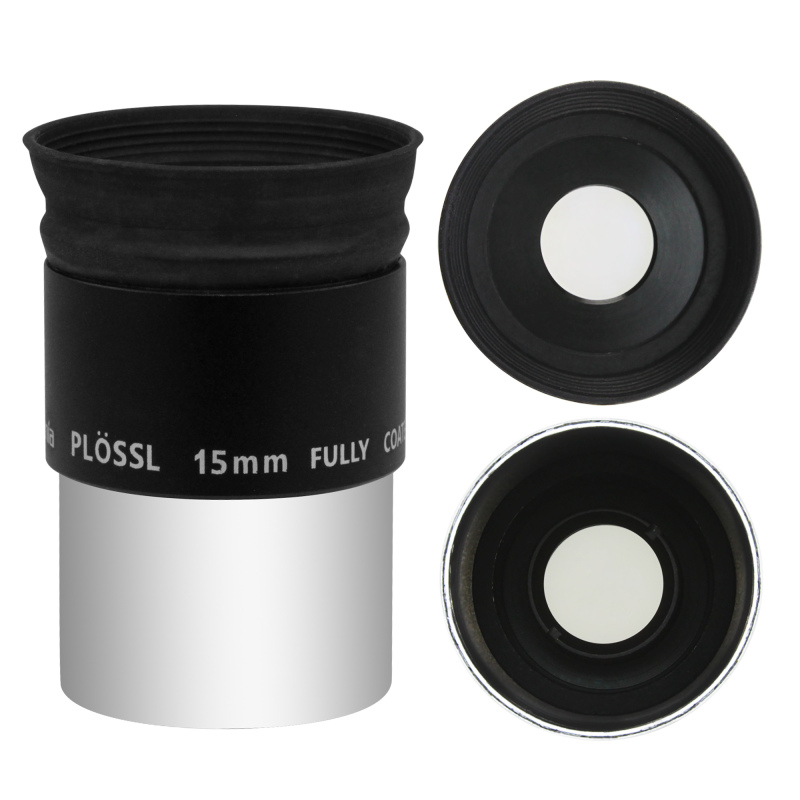 Astromania 1.25&quot; 15mm Plossl Telescope Eyepiece - 4-element Plossl Design - Threaded for Standard 1.25inch Astronomy Filters