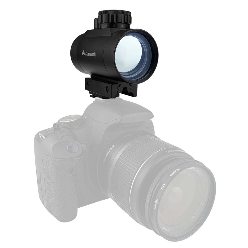 Astromania 1X40RD Reflex Red Green Dot Sight lighted Scope Mount to fix to a DSLR camera flash type connection