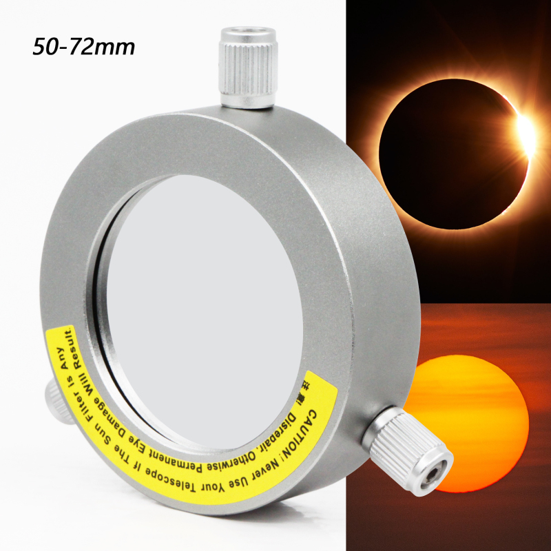 Astromania Deluxe Solar Filter 80mm Adjustable Metal Cap for Telescope Tubes with Outer Diameter from 50mm To 72mm Aperture 55mm