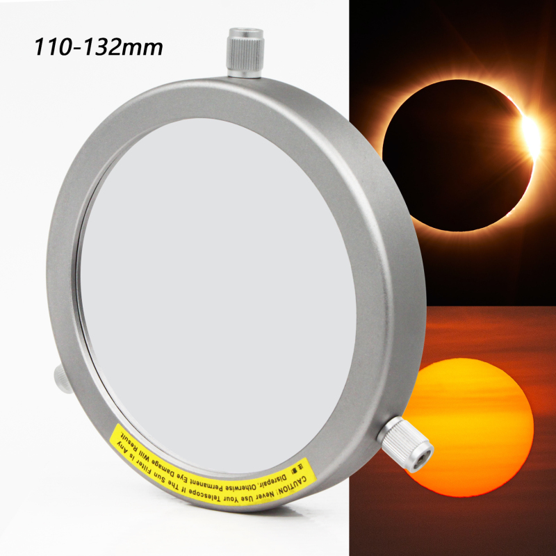 Astromania Deluxe Solar Filter 140mm Adjustable Metal Cap for Telescope Tubes with Outer Diameter 110 to 132mm Aperture 115mm