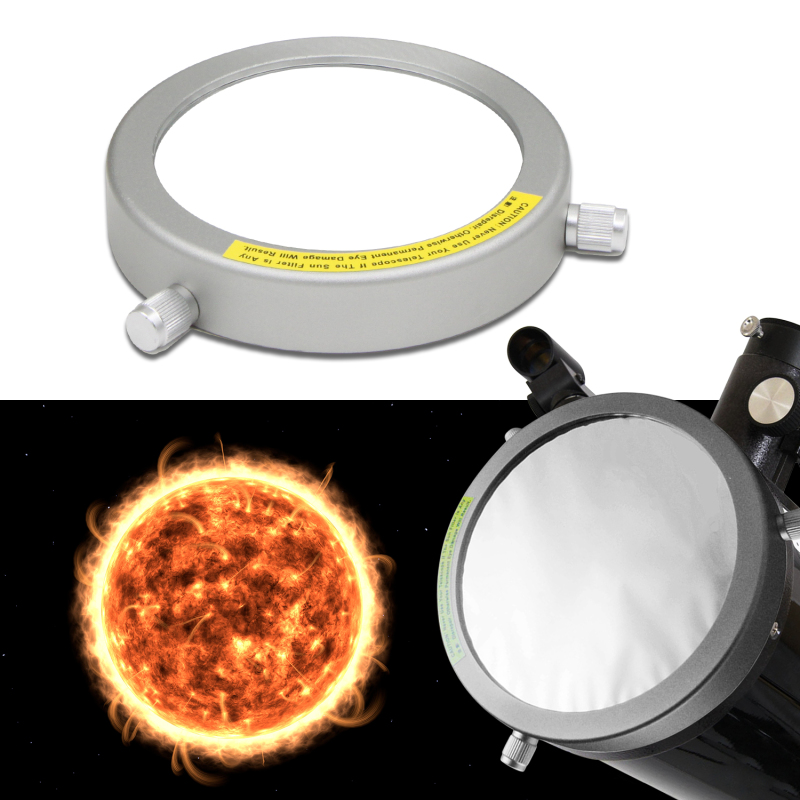 Astromania Deluxe Solar Filter 100mm Adjustable Metal Cap for Telescope Tubes with Outer Diameter from 70mm To 92mm Aperture 75mm
