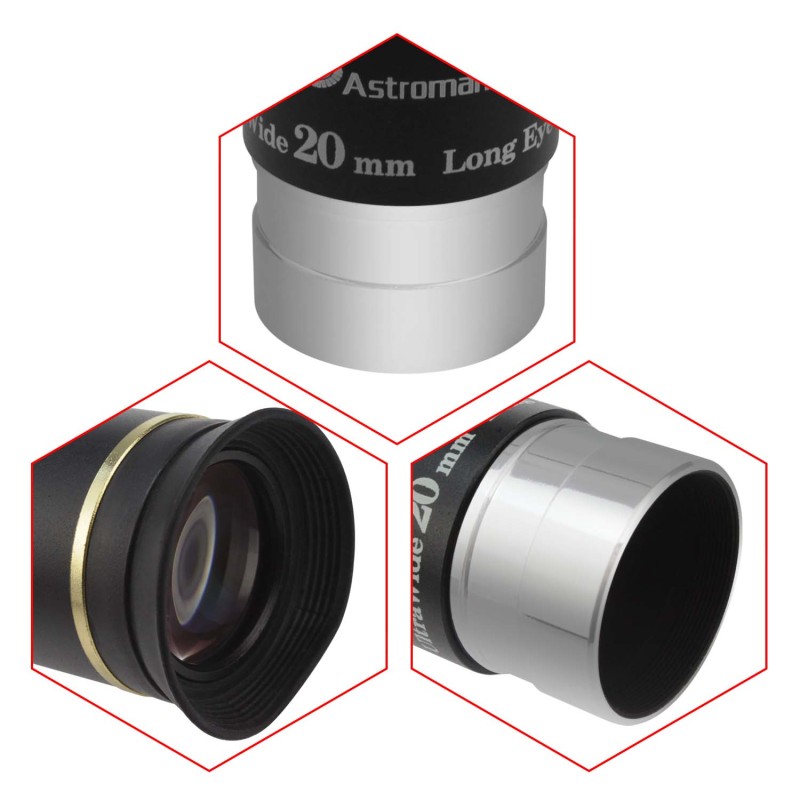 Astromania 1.25&quot; 20mm 66-degree Ultra Wide Angle Eyepiece for Telescope
