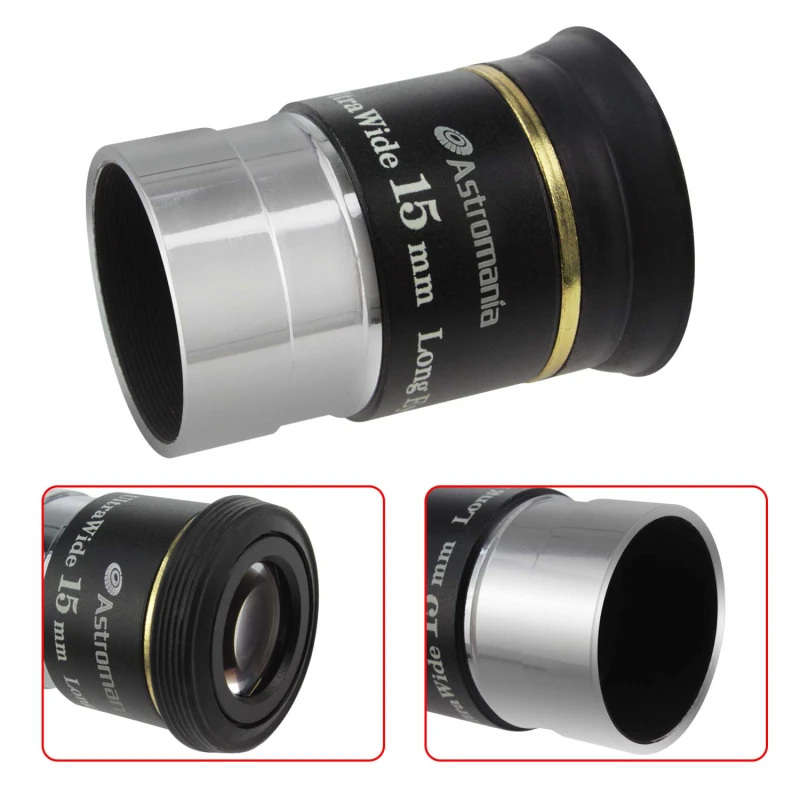 Astromania 1.25&quot; 15mm 66-degree Ultra Wide Angle Eyepiece for Telescope