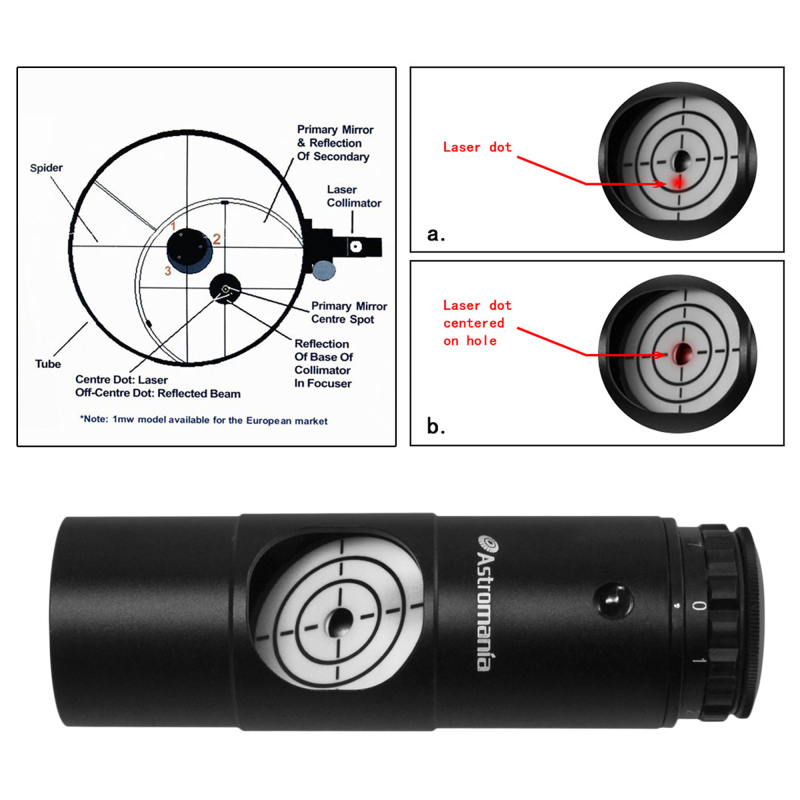 Astromania Alignment 1.25&quot; Next Generation Laser Collimator for Newtonian Telescopes - With this laser you can collimate in just a few minutes!