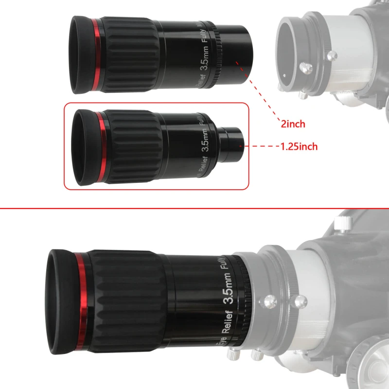 Astromania 1.25"/2"- 3.5mm 70 Degree Super Wide Angle (SWA) - mean you always enjoy a huge field of view