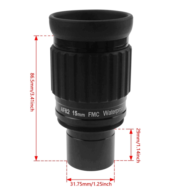 Astromania 1.25"-82 Degree SWA-15mm compact eyepiece, Waterproof & Fogproof - allows any water enter the interior and enjoy an unobstructed view