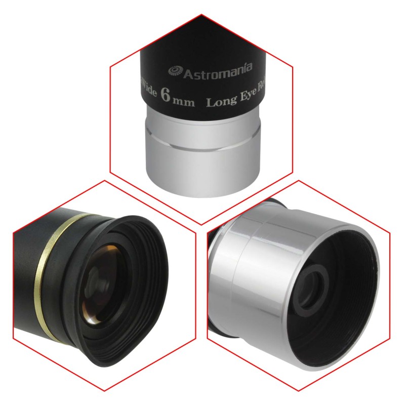 Astromania 1.25" 6mm 66-degree Ultra Wide Angle Eyepiece for Telescope