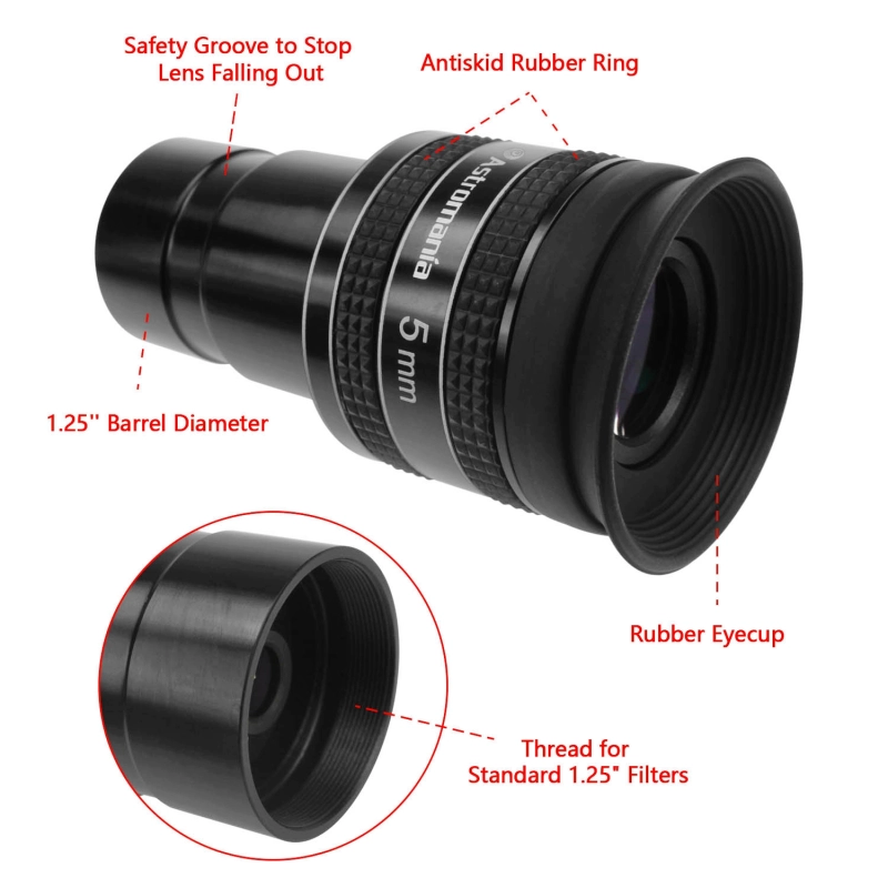 Astromania 1.25&quot; 5mm 58-Degree Planetary Eyepiece For Telescope