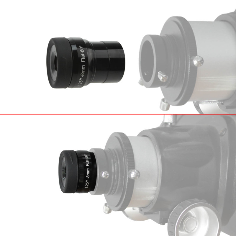 Astromania 1.25&quot; 8mm Premium Flat Field Eyepiece - a flat image field and crystal-clear images