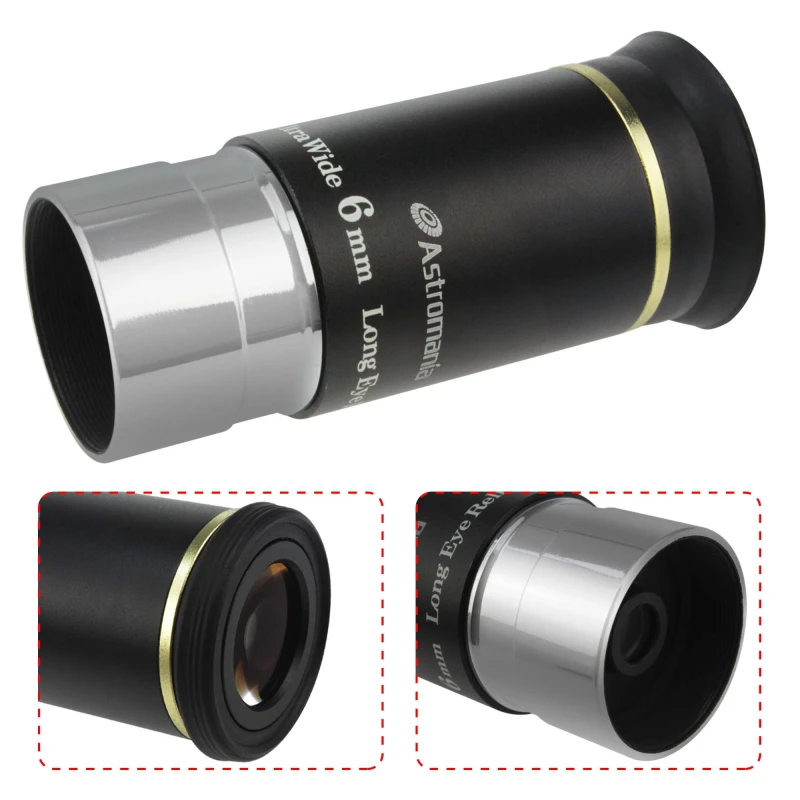 Astromania 1.25&quot; 6mm 66-degree Ultra Wide Angle Eyepiece for Telescope