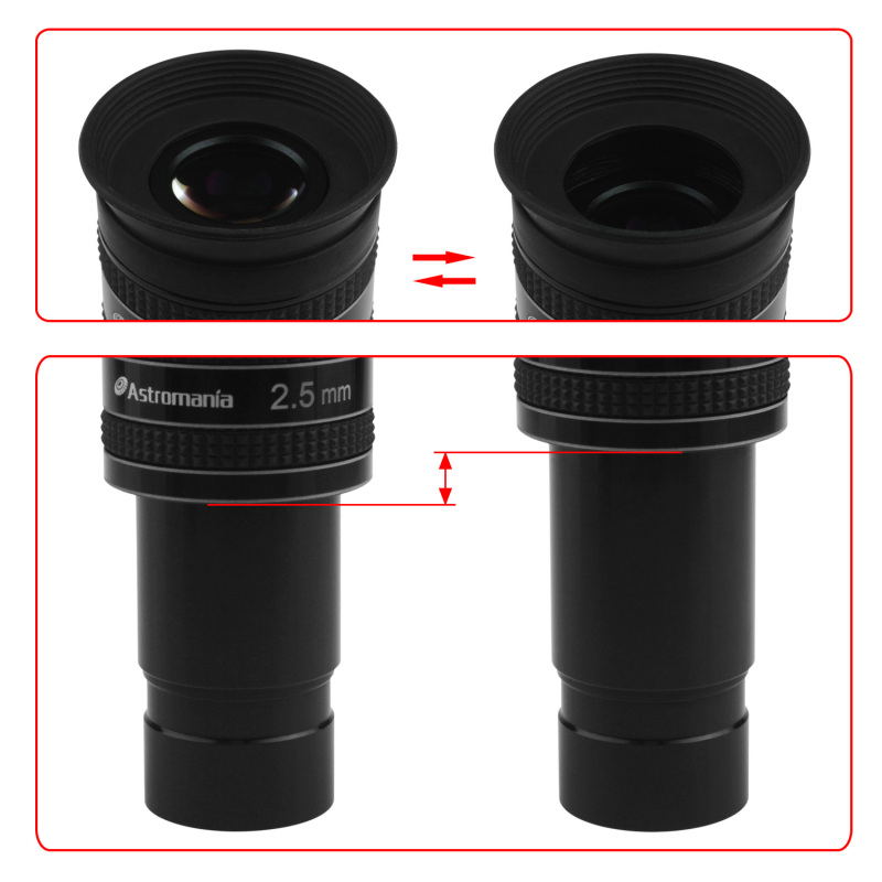 Astromania 1.25" 2.5mm 58-Degree Planetary Eyepiece For Telescope