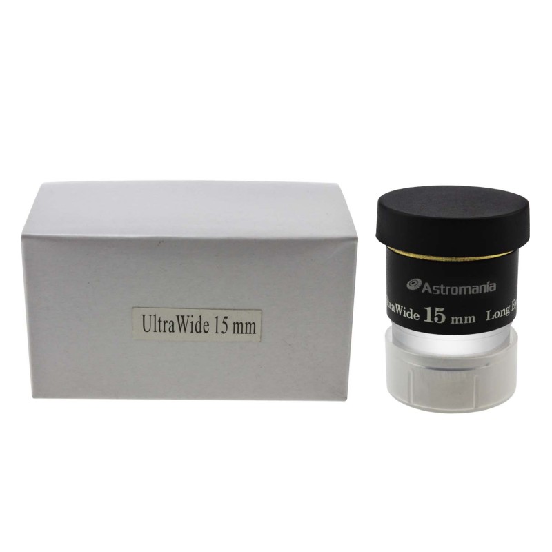Astromania 1.25" 15mm 66-degree Ultra Wide Angle Eyepiece for Telescope