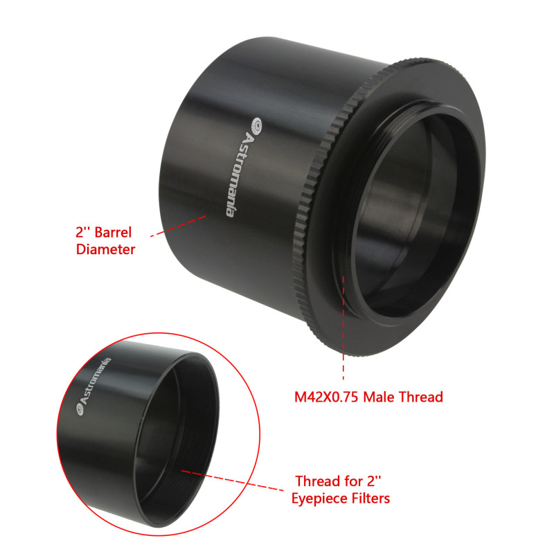 Astromania 2&quot; T-2 Focal camera adapter for SLR cameras - simply attach your camera to the telescope