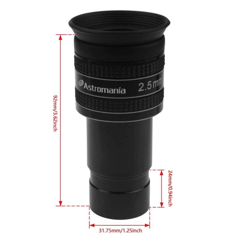 Astromania 1.25" 2.5mm 58-Degree Planetary Eyepiece For Telescope