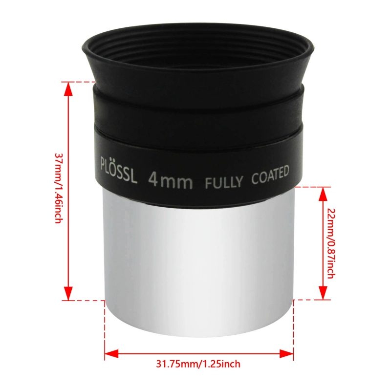 Astromania 1.25&quot; 4mm Plossl Telescope Eyepiece - 4-element Plossl Design - Threaded for Standard 1.25inch Astronomy Filters