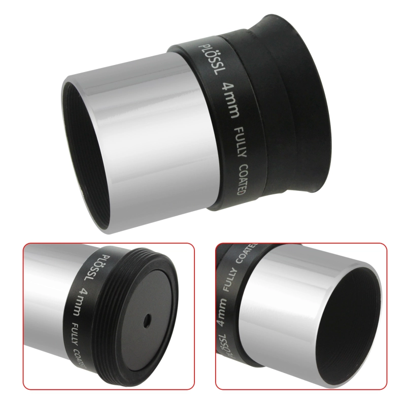 Astromania 1.25&quot; 4mm Plossl Telescope Eyepiece - 4-element Plossl Design - Threaded for Standard 1.25inch Astronomy Filters