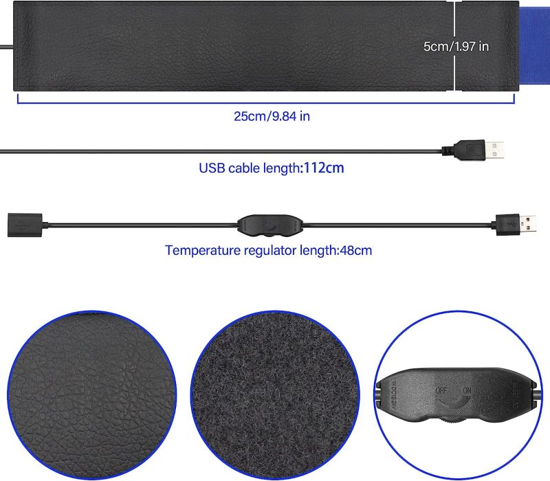 Astromania 25cm USB Lens Heater Warmer Dew Heater Strip - Stepless Temperature Regulator for Universal Camera and Telescopes Lens Less Than 3.15 inch