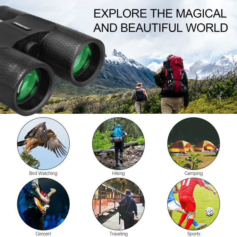 Astromania 10x42 Compact Binoculars -BK7 Prism -Gifts for Adults and Kids, for Concerts and Theater, Bird Watching, Camping and Sport Games