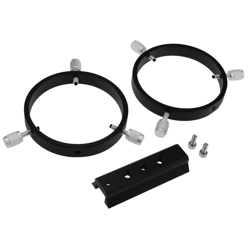 Astromania Adjustable Guiding Scope Ring Set with Plate - 90 mm inside diameter (pair) - for telescope tube diameter or finders 63 to 89mm