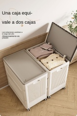 HE068-1MG Almacenamiento plegable, gran capacidad de almacenamiento móvil con tapa plegable sucio cesta, armario de almacenamiento de ropa