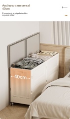 HE068-1MG Almacenamiento plegable, gran capacidad de almacenamiento móvil con tapa plegable sucio cesta, armario de almacenamiento de ropa