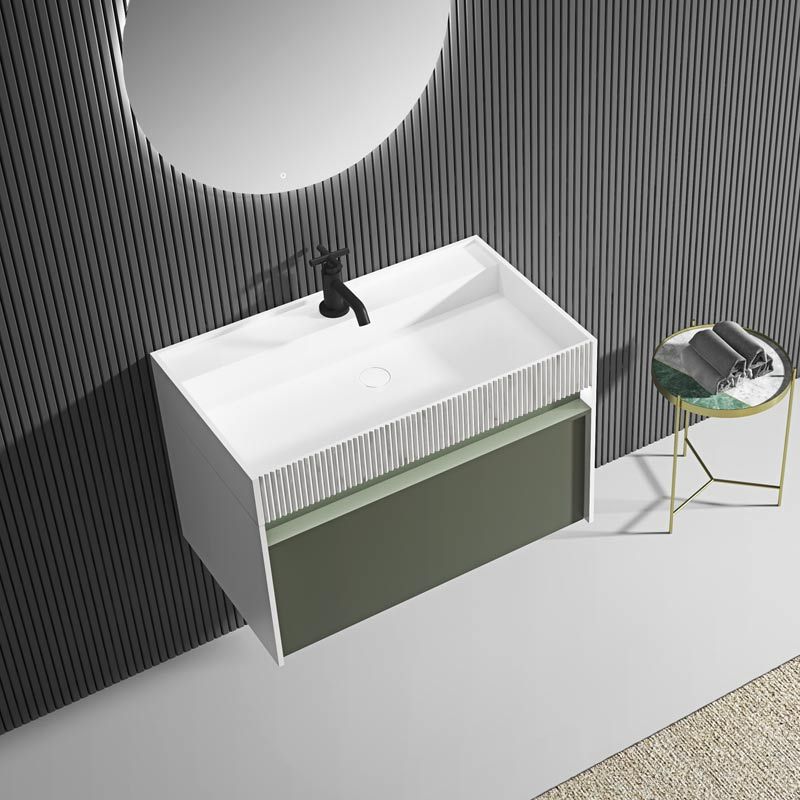 Großhandel Fashion Single Counter Top Waschbecken Wandmontierter hängender Badezimmer-Waschtischschrank WBL-0611