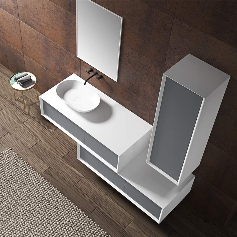 Manufacturer Single Counter Top Sink Wall Mounted Hanging Bathroom Vanity Cabinet TW-2219