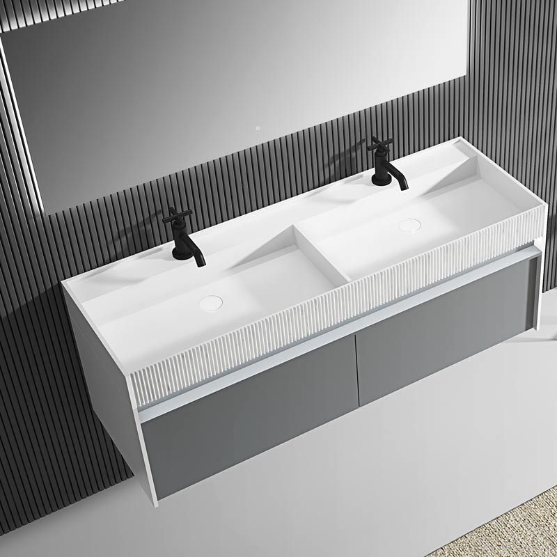 Wholesale Fashion Double Under Counter Sinks Floating Bathroom Vanity WBL-0612