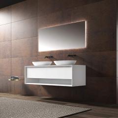 Großhandel Fashion Double Under Counter Sinks Schwimmender Badezimmer-Waschtischschrank TW-2210
