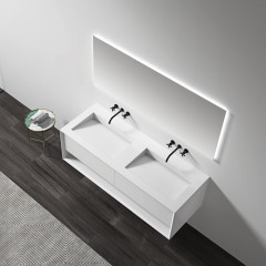 Wholesale High End Quality Double Under Counter Sinks Floating Bathroom Vanity Cabinet TW-2510