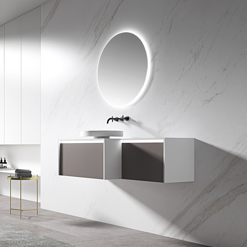 Beliebter Großhandel DesignerSingle Counter Top Sink Wandmontierter hängender Badezimmer-Waschtischschrank WBL-0728