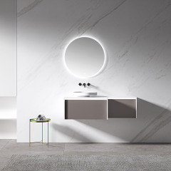 Beliebter Großhandel DesignerSingle Counter Top Sink Wandmontierter hängender Badezimmer-Waschtischschrank WBL-0728