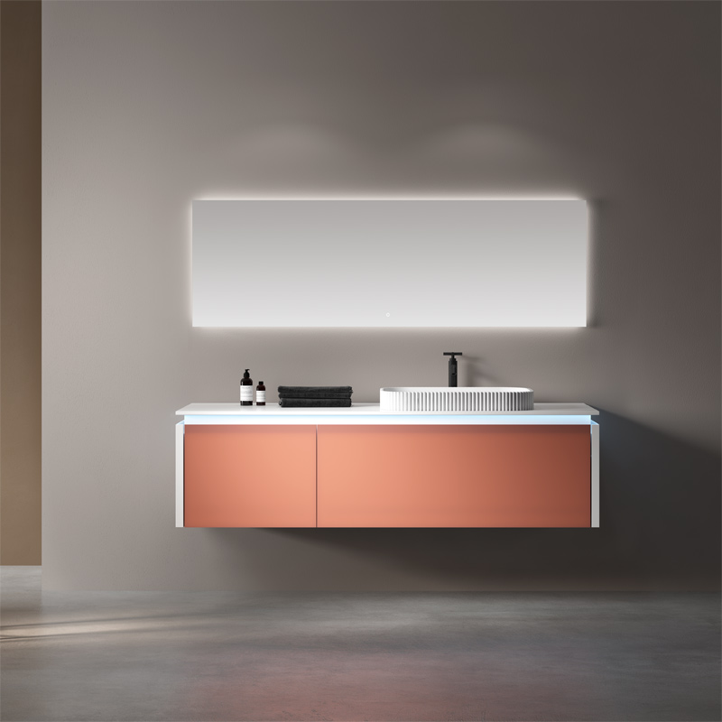 Factory Wholesale Single Counter Top Sink Wall Mounted Hanging Bathroom Vanity Cabinet WBL-0523