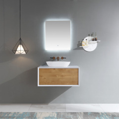 China Wholesale Factory Single Counter Top Sink Wall Mounted Hanging Bathroom Vanity Cabinet TW-2201