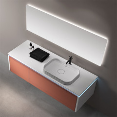 Factory Wholesale Single Counter Top Sink Wall Mounted Hanging Bathroom Vanity Cabinet WBL-0523