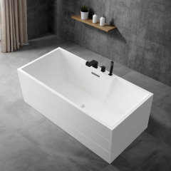 Lieferant Rechteckige freistehende Acrylbadewanne TW-6639A