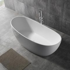 Beliebte Großhandelsdesigner-ovale freistehende Kunststeinbadewanne XA-8801