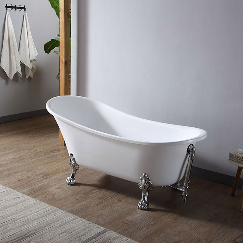 Hot Style Wholesale Roll Top Oval Freestanding Acrylic Bathtub Clawfoot XA-501